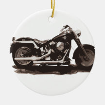 Motocicleta gorda clássica do menino enfeites de natal