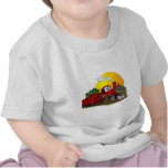 Motor de vapor vermelho dos desenhos animados camisetas