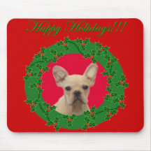Mousepad do buldogue francês dos feriados