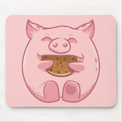 mousepad leitão cor-de-rosa do biscoito comer