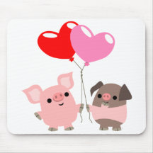Mousepad Tangled dos corações (porcos dos desenhos