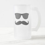 Moustache e presente pretos do humor dos óculos de canecas