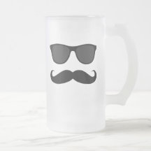 Moustache e presente pretos do humor dos óculos de canecas