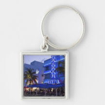 Movimentação do oceano, praia sul, Miami Beach, 2 Chaveiro