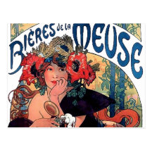 Mucha-Meuse-1890 Cartão Postal