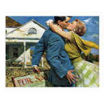 Mudança do vintage de endereço, amor e romance cartões postais