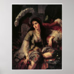 Mulher argelino e seu escravo, 1860 impressão