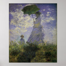 Mulher com o parasol por Monet, impressionismo do  Posteres