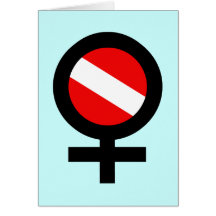 Mulher do mergulhador cartões