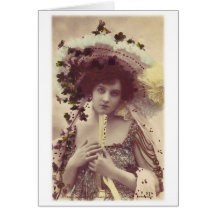 Mulher francesa do Victorian das mulheres retros d Cartões