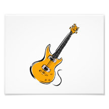 música alaranjada graphic.png da guitarra elétrica impressão fotográficas