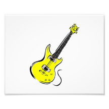 música amarela graphic.png da guitarra elétrica impressão fotográfica