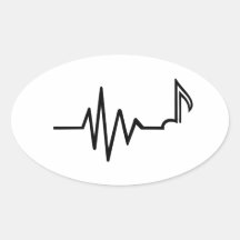 Música da nota da freqüência adesivos em formato ovais