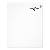 Música da nota da freqüência papeis de carta personalizados