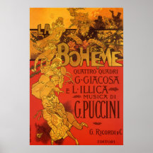 Música de Nouveau da arte do vintage; Ópera de Boh Posters