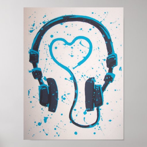 Música do amor de DJs Pôsteres
