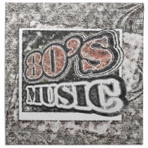 Música do anos 80 do vintage - guardanapo de pano