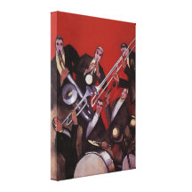 Música do vintage, bloqueio musical da banda de ja impressão de canvas envolvida