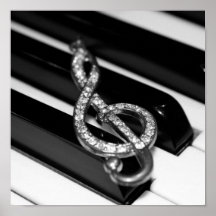 Música & mim - G-clef do piano Impressão