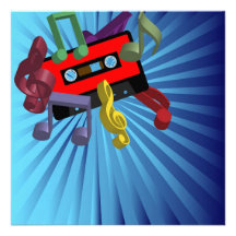 Música retro convite personalizados
