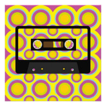 Música retro convites personalizados
