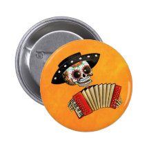 Músico de Diâmetro de Muertos Esqueleto Pins