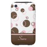 N cor-de-rosa Brown pontilha na case mate do iPhon Capa Dura iPhone 3