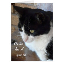 Na perda de seu animal de estimação-Gato com poema Cartoes