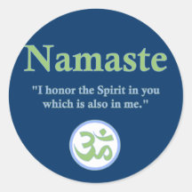 Namaste - com citações e símbolo do OM Adesivos Em Formato Redondos