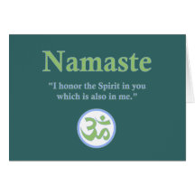 Namaste - com citações e símbolo do OM Cartoes