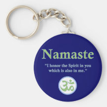 Namaste - com citações e símbolo do OM Chaveiro