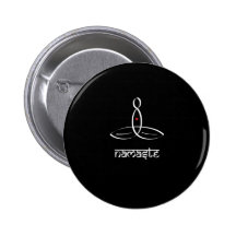 Namaste - estilo sânscrito branco botons