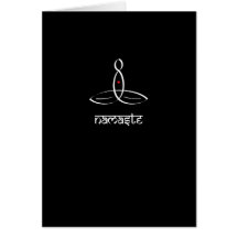 Namaste - estilo sânscrito branco cartões