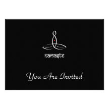 Namaste - estilo sânscrito branco convites personalizado