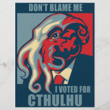 Não me responsabilize, mim votou para Cthulhu Modelo De Panfletos