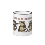 Não ouça nenhum macaco do mau - novo caneca