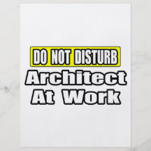 Não perturbe… o arquiteto no trabalho modelo de panfleto