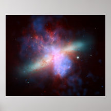 NASA - Imagem X-raio-Visível-Infravermelha de M82 Posters