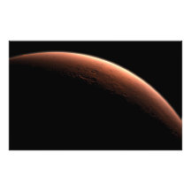 Nascer do sol crescente em Marte o planeta vermelh Foto Artes