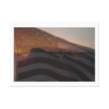 Nascer do sol da bandeira americana & do Francisca Impressão Em Canvas