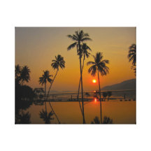 Nascer do sol do por do sol impressão de canvas envolvidas