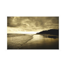 Nascer do sol na praia impressão de canvas envolvidas