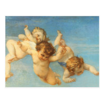 Nascimento de Venus, detalhe dos anjos por Cabanel Cartão Postal