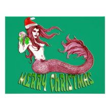 Natal alegre da sereia convite