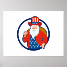 Natal americano Papai Noel do pai Posteres