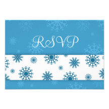 Natal branco azul dos flocos de neve que Wedding c Convite Personalizado