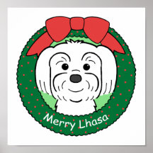 Natal de Lhasa Apso Posters