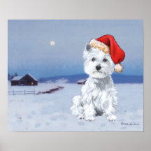 Natal de Terrier branco de montanhas ocidentais Impressão