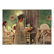 Natal do dia de Carl Larsson St Lucia na suecia Cartão