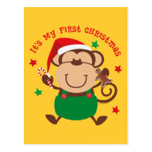 Natal do menino do macaco ø cartões postais
